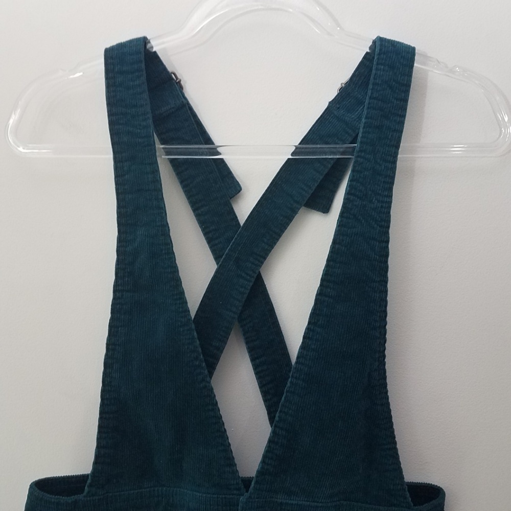 Wild Fable Corduroy Pinafore Teal Corduroy Dress - Picture 3 of 8